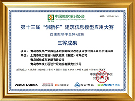 荣誉06-第十三届创新杯建筑信息模型应用大赛自主图形平台BIM应用-三等奖（中国勘察设计协会）