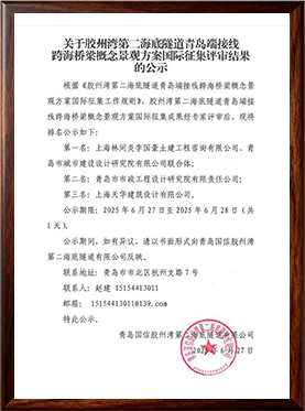 胶州湾第二海底隧道青岛端接线跨海桥梁概念景观方案一等奖