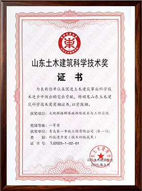 山东土木建筑科学技术奖-科技进步奖一等奖