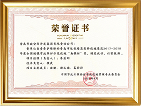 2017-2018年度全国城镇市政养护示范设施“扁鹊杯”奖（延安路高架桥）荣誉证书